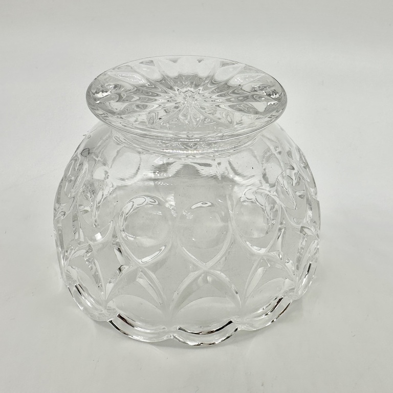 Princess House Dots and diamond pattern Lead Crystal Sugar, Creamer & Tray.