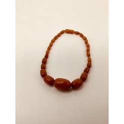 Honey amber beads for a very thin neck.Perfect beauty in perfect condition.19th century