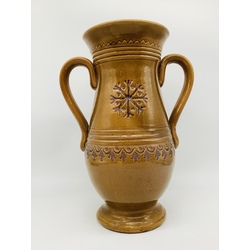 Large Latvian vase with two handles and national ornaments. 19th century.