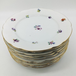 11 Meissen dessert plates. Wild flowers. Mid-last century.