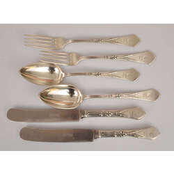 Silver cutlery set for 2 pers.