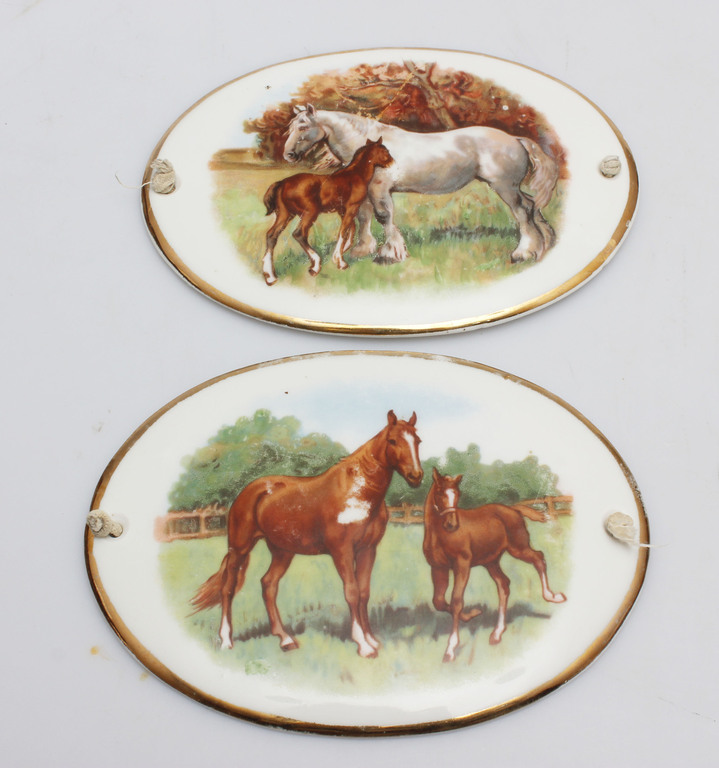 Decorative porcelain oval plates 