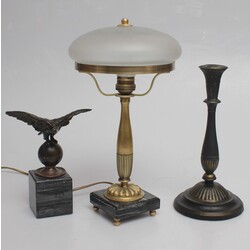 Cabinet table bronze lamp, candlestick, paperweight 
