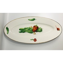 Earthenware platter for serving vegetables