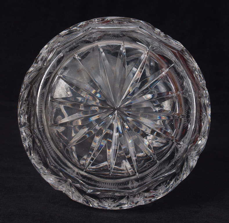 Crystal decanter with silver finish