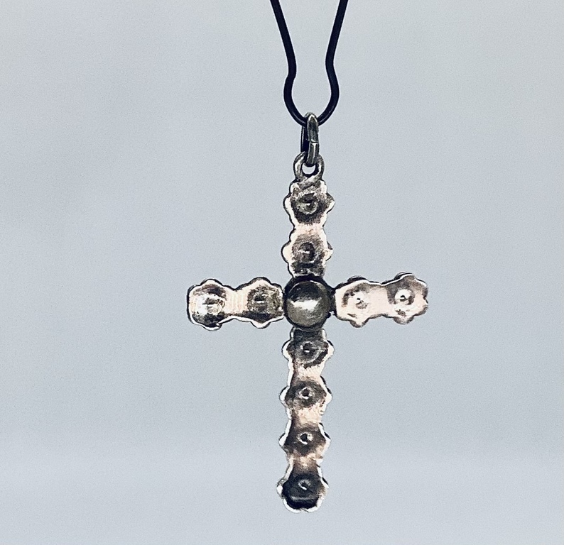 Silver, Bohemian cross. Marcasite. 19th century