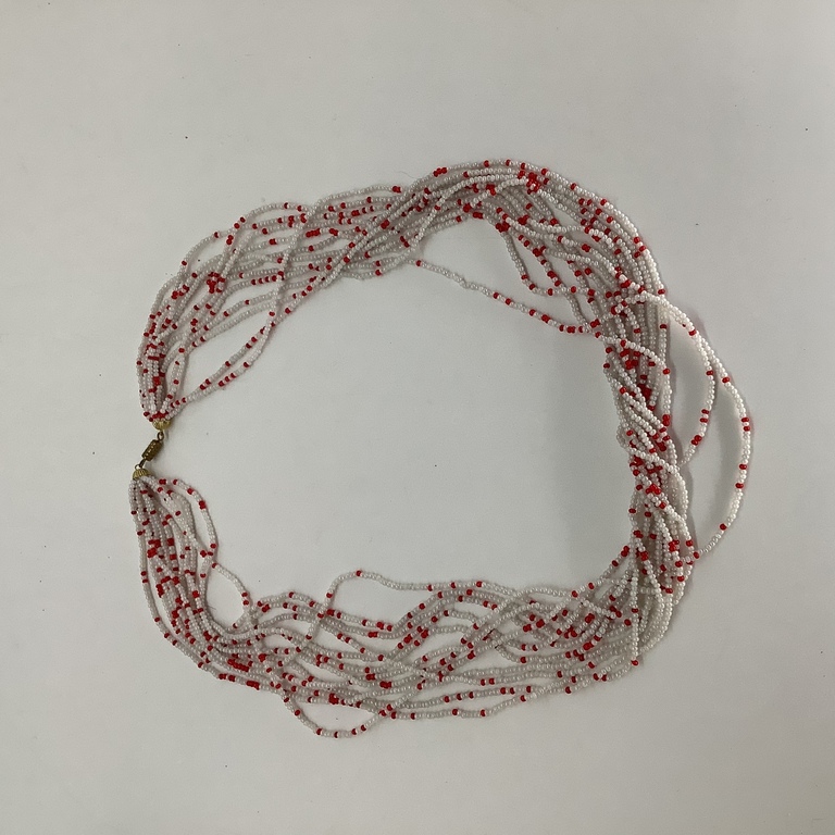 Necklace made of real beads with a bronze, original clasp. Antique. Handmade.