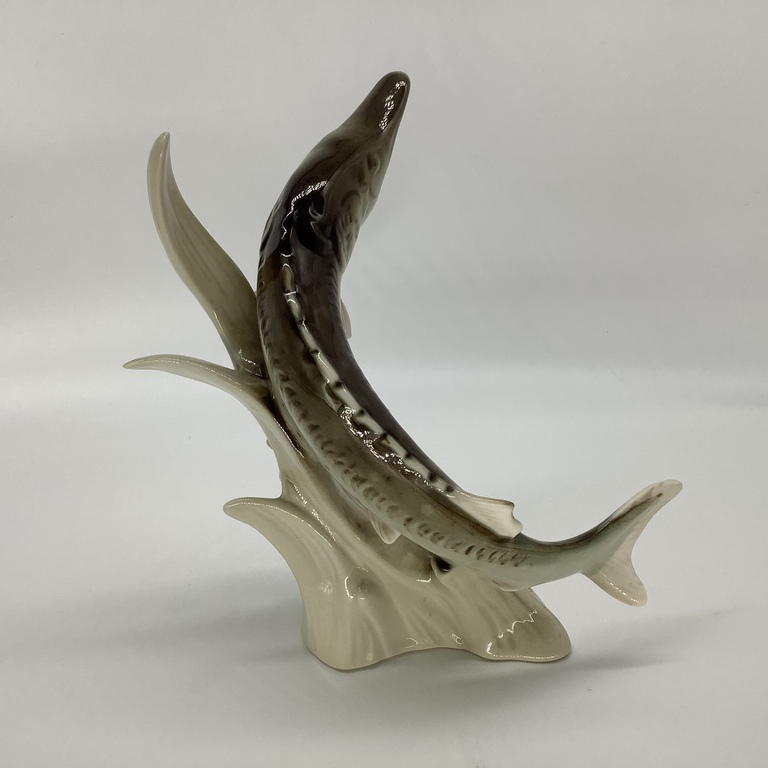 Sculpture “Sturgeon” by Duchkov, Royal Dux Czechoslovakia 1968