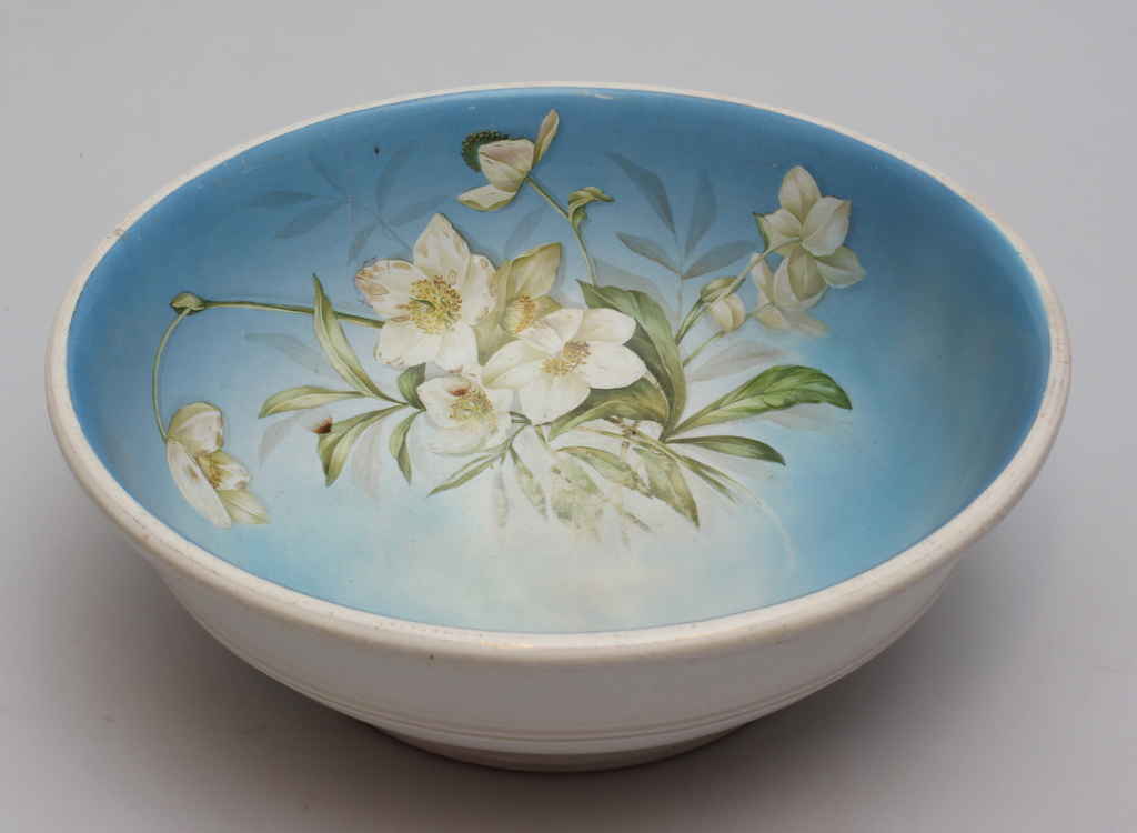 Large porcelain bowl with flowers
