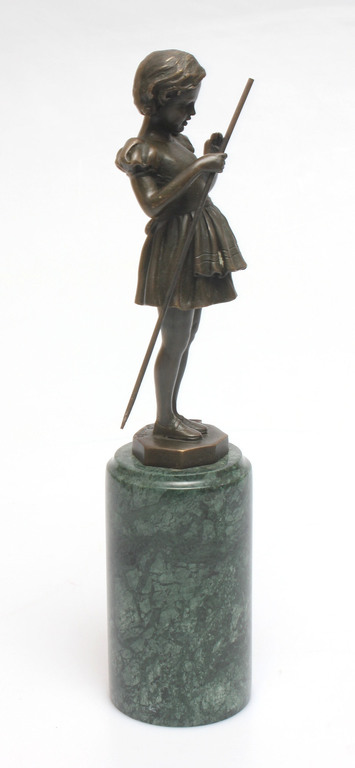 Bronze figure on marble base 