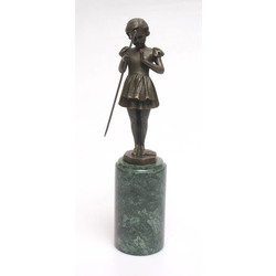 Bronze figure on marble base 