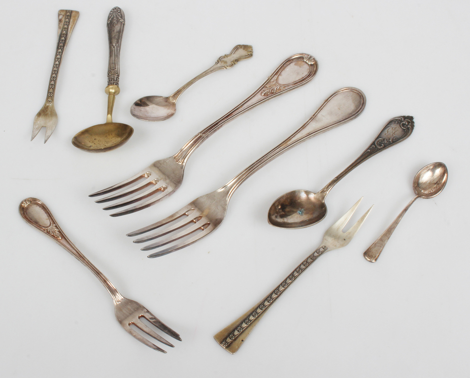 9 different silver cutlery