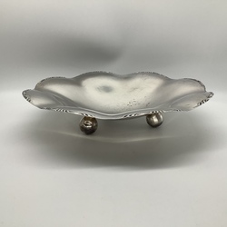 Large fruit dish. Deep silvering. France 20-30 years.