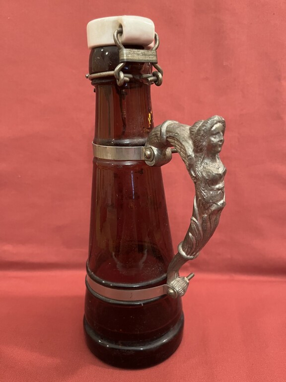 Beer pitcher with tin handle