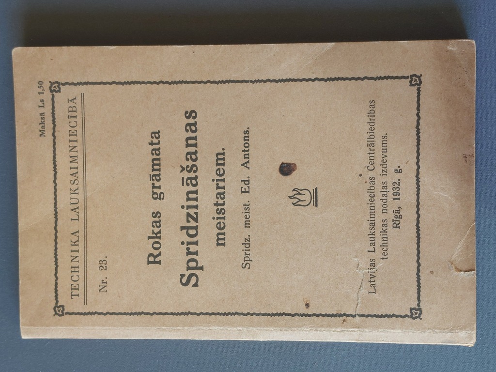 Handbook for BLASTING MASTERS. 1932 Riga 