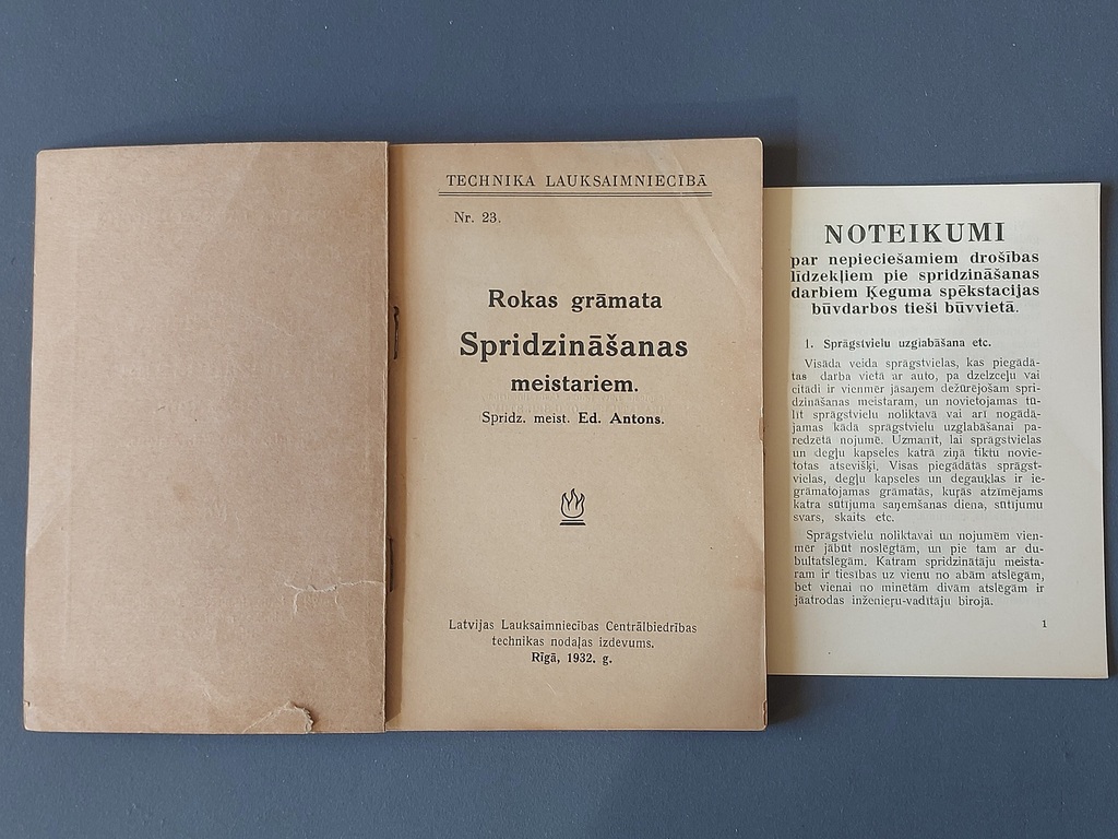 Handbook for BLASTING MASTERS. 1932 Riga 