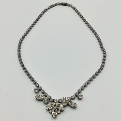 Jablonec.Bohemia.Necklace made of natural.crystal rhinestones.Antique.