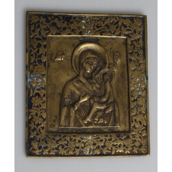 Bronze icon with enamel