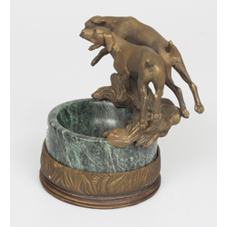 Bronze ashtray with marble 