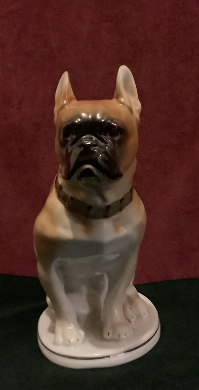 Excellent example of LFZ. Highest grade. Red mark. Large bulldog. Hand painted. Late 1960s. The authors of the model (1965) are sculptor V.S. Drachinskaya, artist I.I. Riznich. 