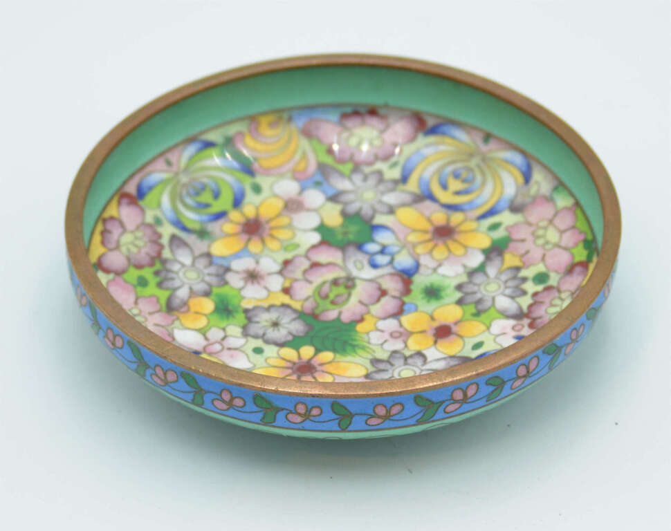 Bronze dish with enamel decoration