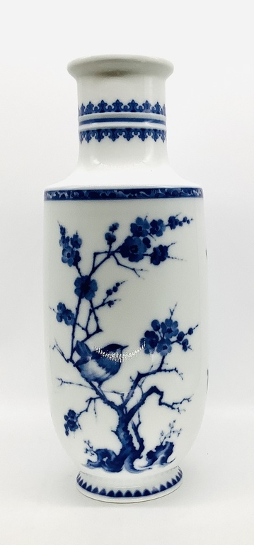 Kaiser.Large vase.Cobalt painting.Cherry blossoms.Hand painted.