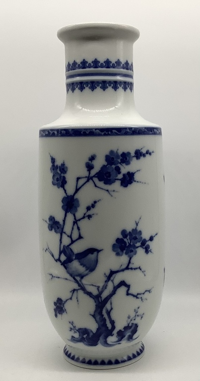 Kaiser.Large vase.Cobalt painting.Cherry blossoms.Hand painted.