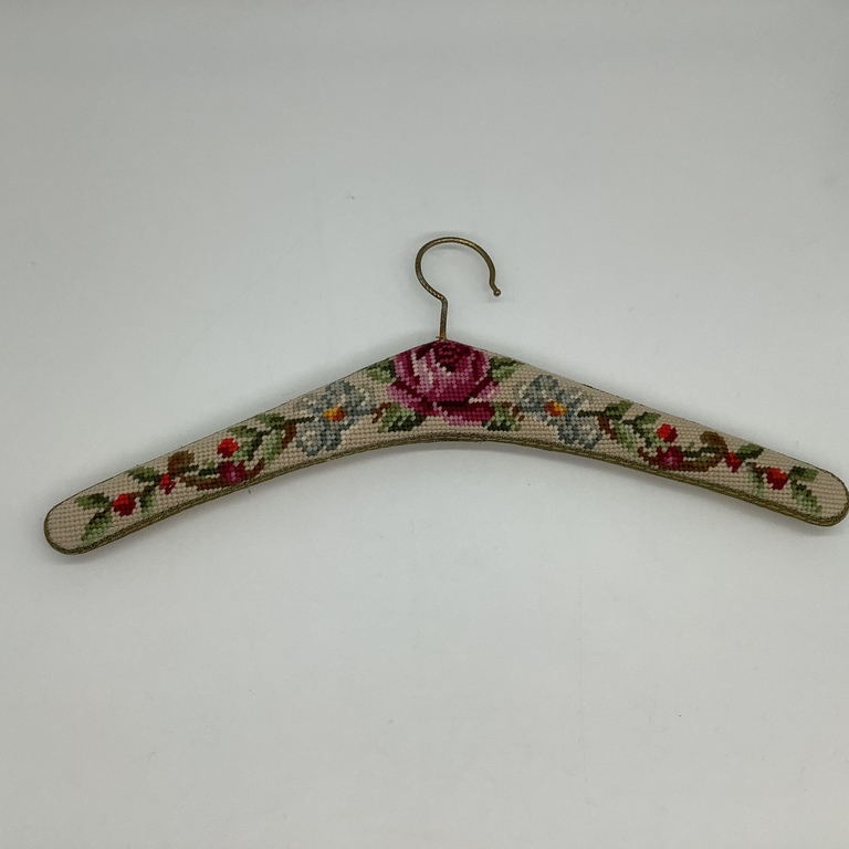 2 antique Bavarian hangers. Hand-stitched with cross stitch and painted by a folk artist.