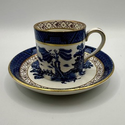 Espresso cup and saucer - Real Old Willow 9072. Soft porcelain.