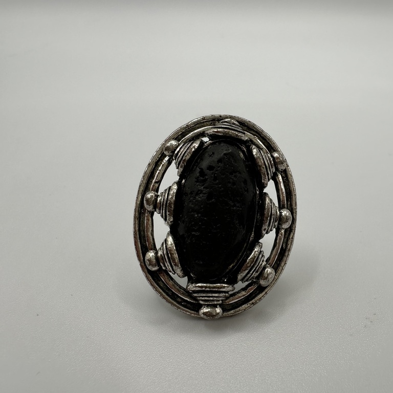 Ring, Lava stone in a silver-plated cut. Handmade by a German master from the 60s