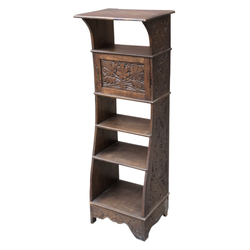 Art nouveau birch shelf with chestnut pattern decor