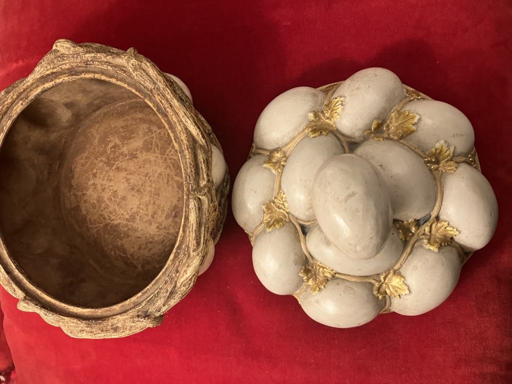  a rare antique KUZNETSOVA-shaped egg container in the form of a basket