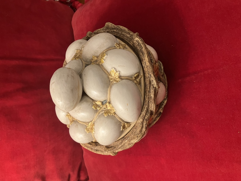  редкая старинная яйцеварка КУЗНЕЦОВСКОЙ формы в виде корзинки