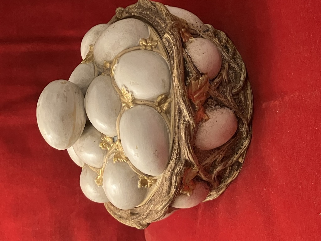  редкая старинная яйцеварка КУЗНЕЦОВСКОЙ формы в виде корзинки
