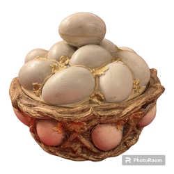  a rare antique KUZNETSOVA-shaped egg container in the form of a basket