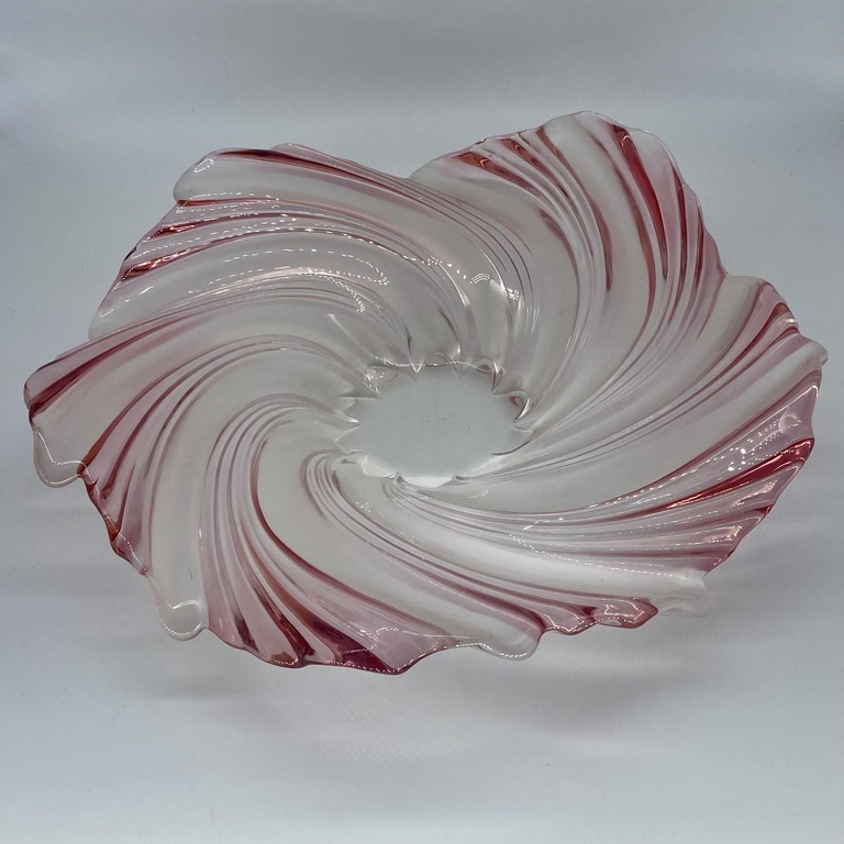 Crystal plate series tulip, France 1950s