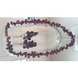 Garnet necklace and earrings