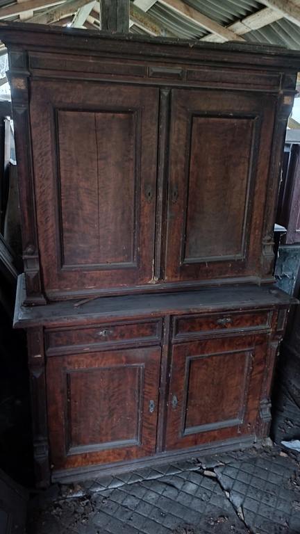 Unique flaming birch sideboard