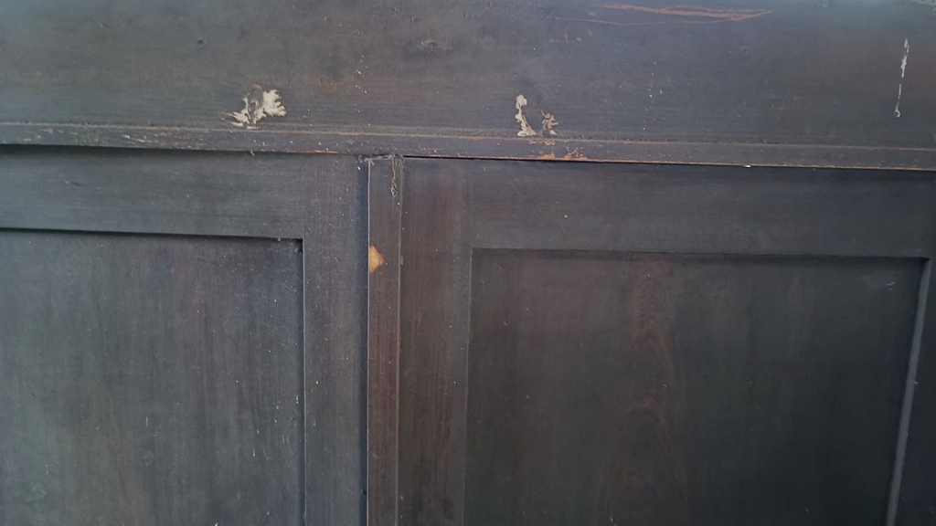 19th century made pine wood wardrobe in the original color