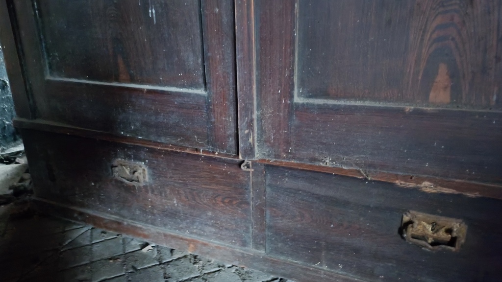 19th century made pine wood wardrobe in the original color