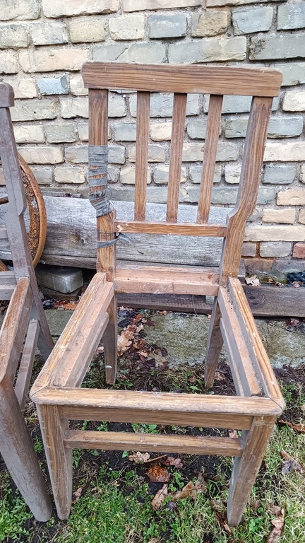 Original painted pine wood chairs