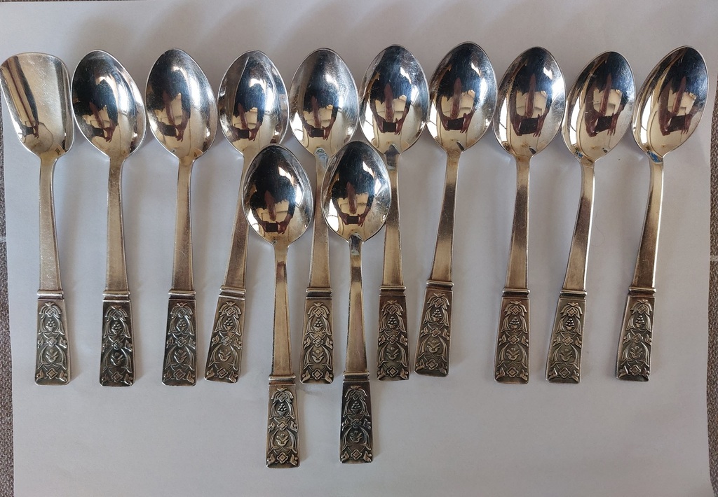 11 teaspoons + spoon for sugar. Tallinn experimental jewelry factory 1960 -1969