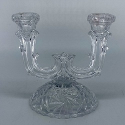 Crystal candlestick Bohemia. Hand sanding.