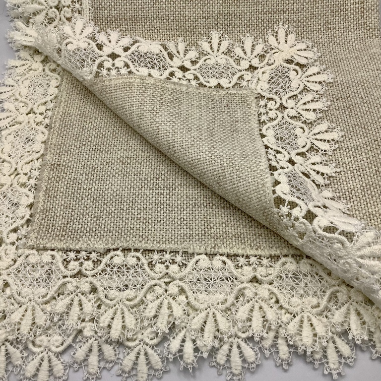 Tablecloth or napkin for a tea table.60x60 handmade and handmade lace.Latvia.Middle of the last century.Excellent condition