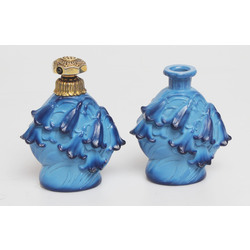 Blue perfume glass bottles 2 pcs.