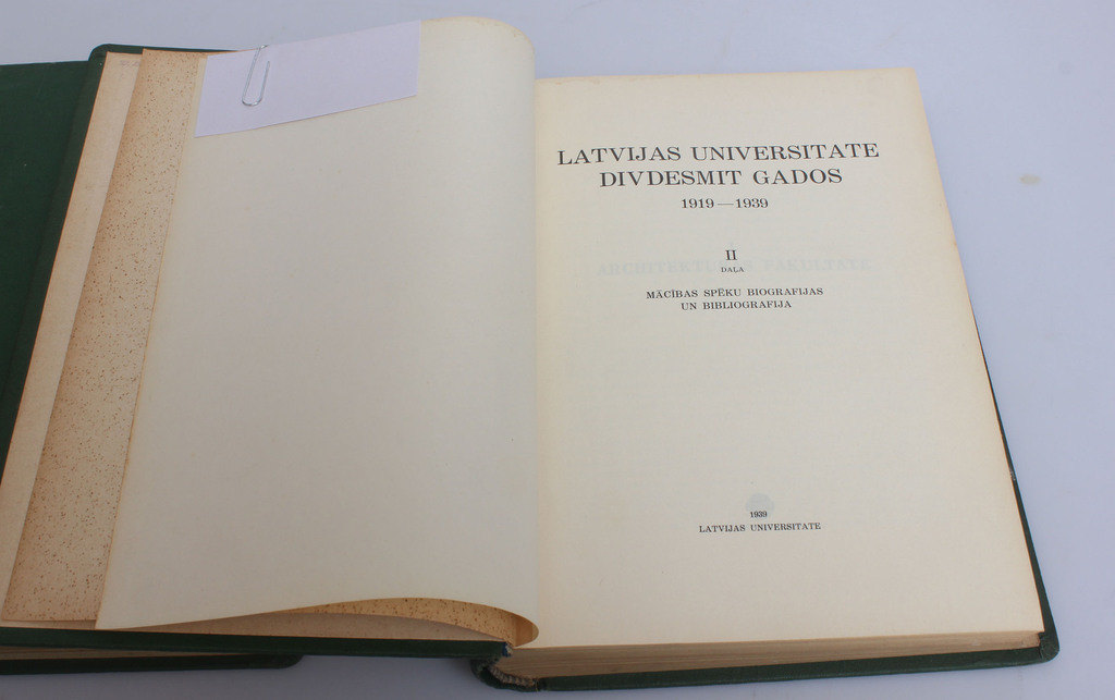 University of Latvia in Twenty Years (1919-1939) 2 pcs.