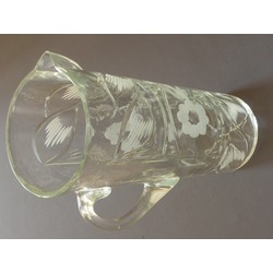 Transparent, greenish, large juice - lemonade cup. 26.2 cm., 12 cm.. In perfect condition. 