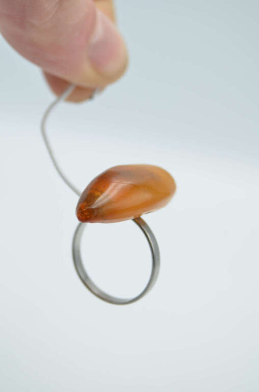 Ring with amber stone