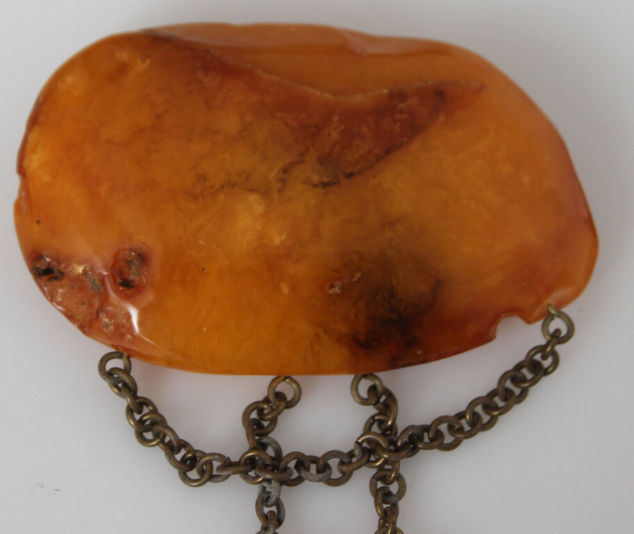 100% natural Baltic amber brooch