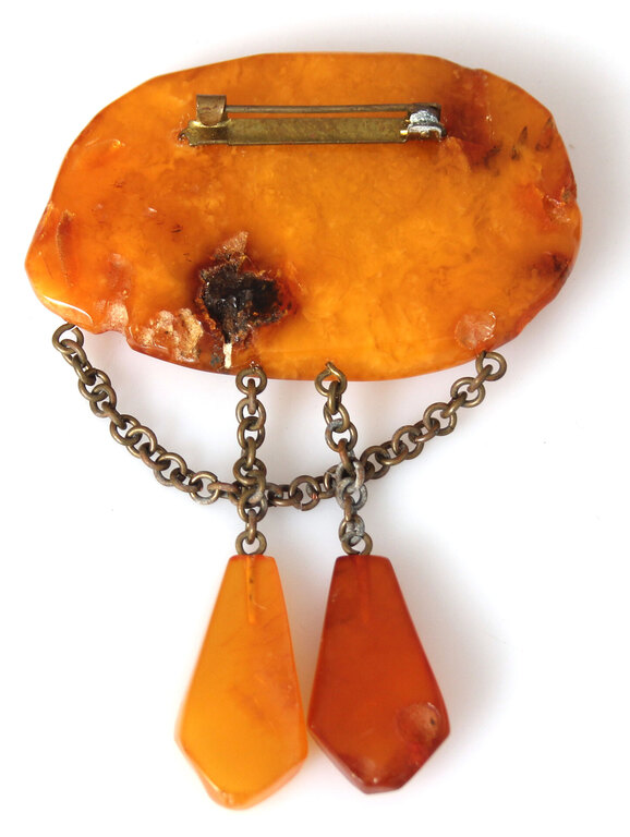 100% natural Baltic amber brooch